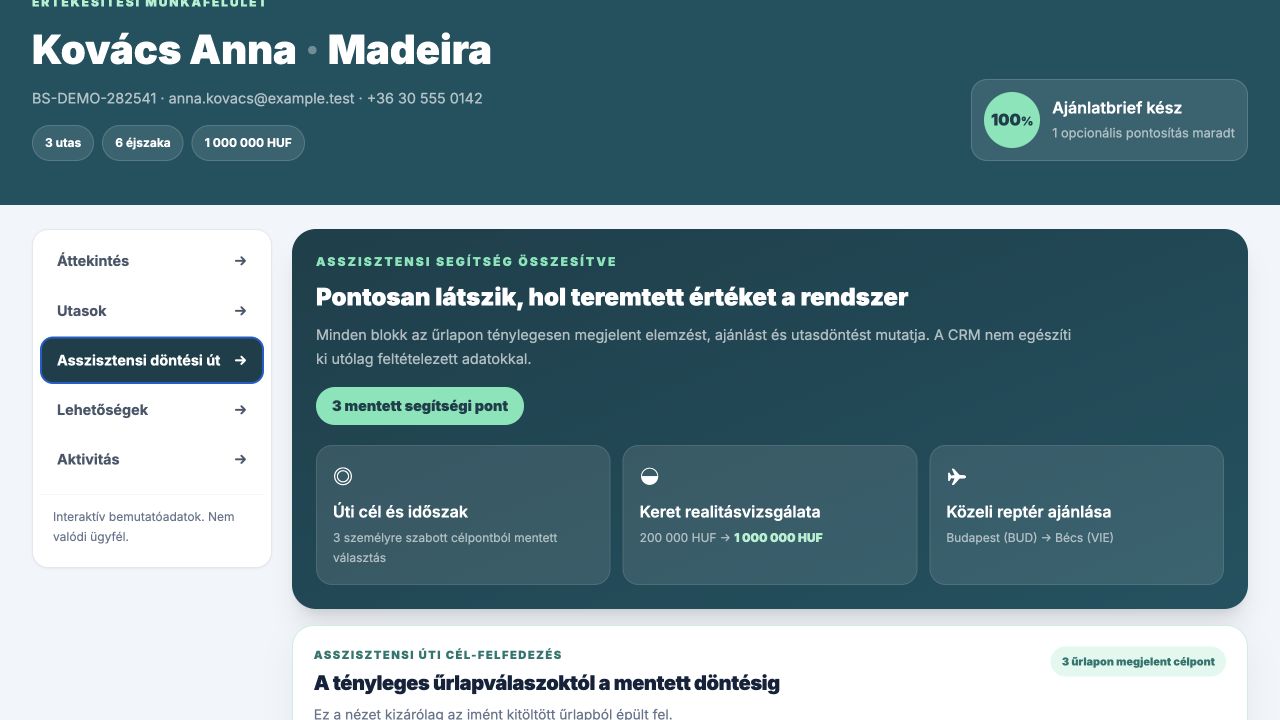 BriefSignal CRM asszisztensi döntési út
