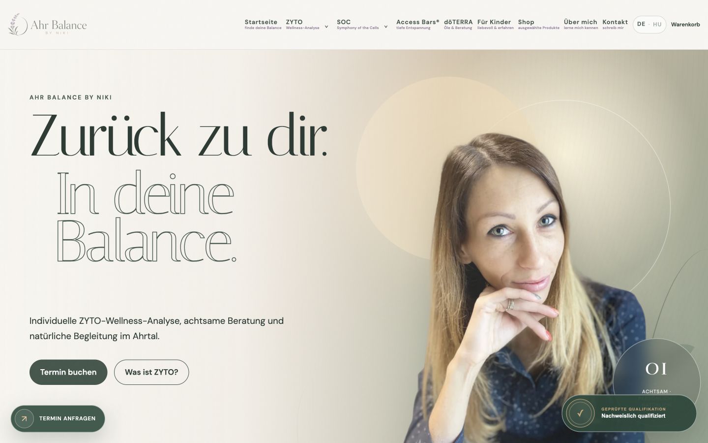 AHR Balance — Live website capture